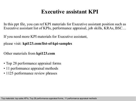 executive assistant kpis
